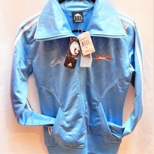 NWT Women Jacket Adidas M RARE Official Nascar Earnhardt JR  Sky Blue